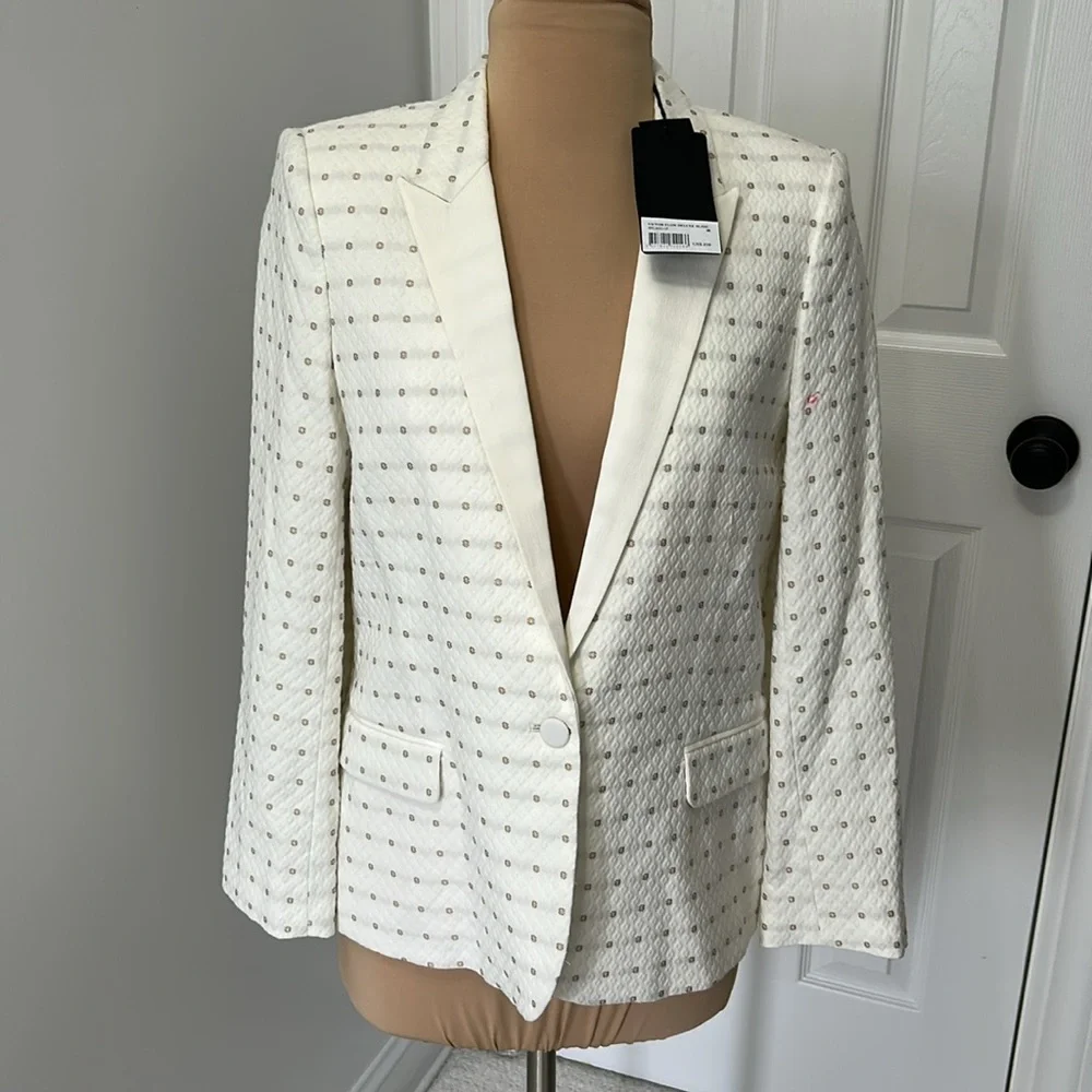 Zadig & Voltaire Deluxe Victor Flow Textured Cream Blazer - Picture 3 of 14